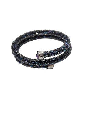 Swarovski Stardust Double Wrap Bracelet Dark Crystal Pavé 6.5"